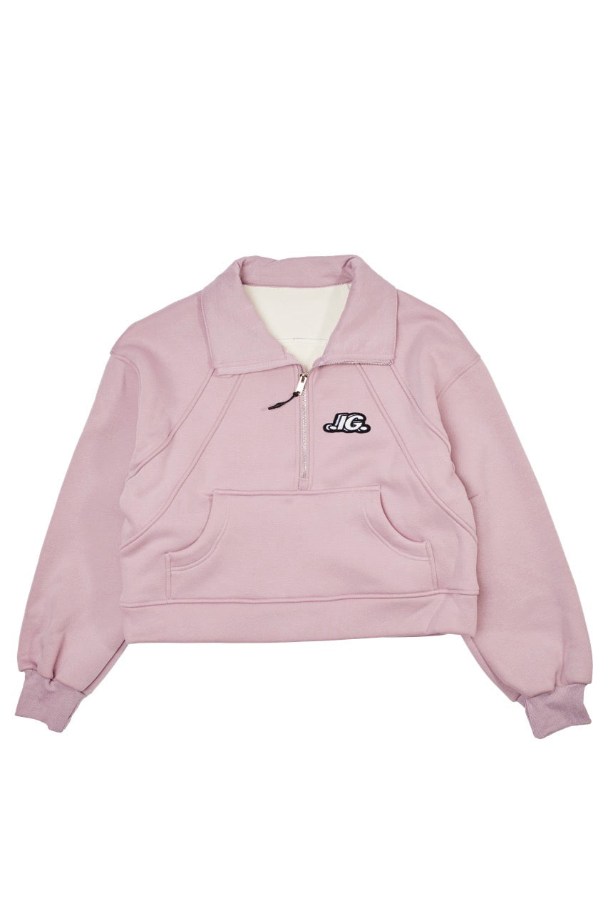 LOGO PATCH HALF ZIP SWEATSHIRT