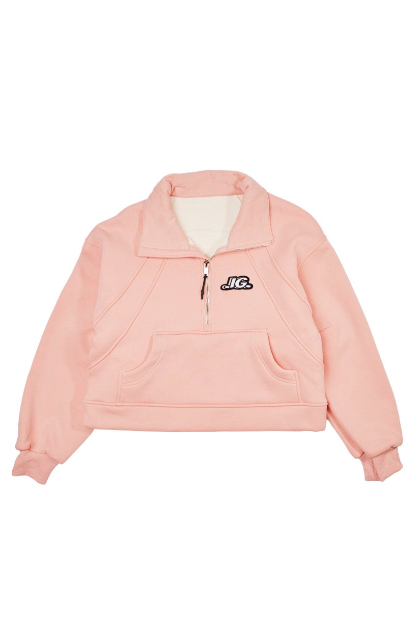 LOGO PATCH HALF ZIP SWEATSHIRT