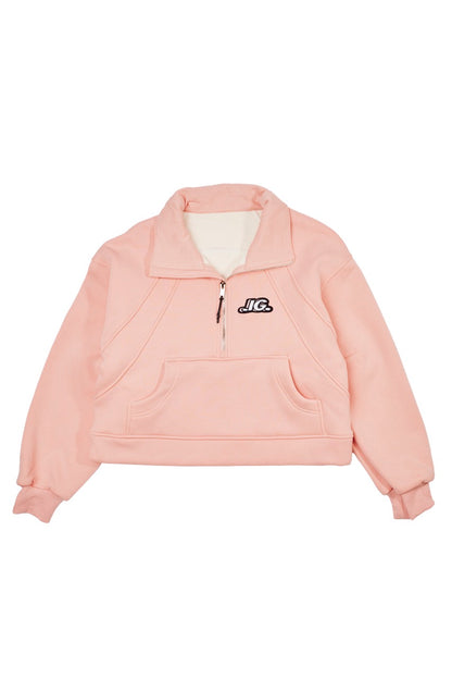 LOGO PATCH HALF ZIP SWEATSHIRT