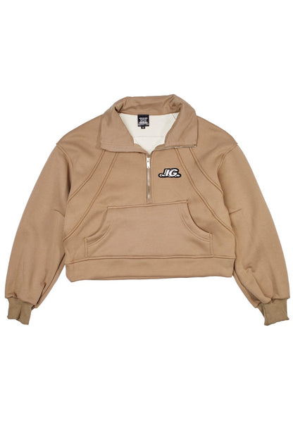 LOGO PATCH HALF ZIP SWEATSHIRT