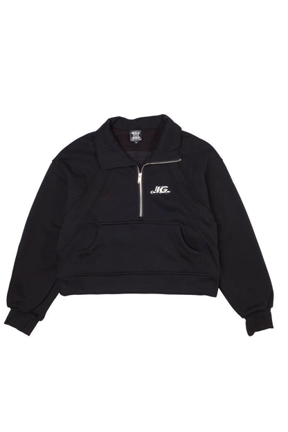 LOGO PATCH HALF ZIP SWEATSHIRT